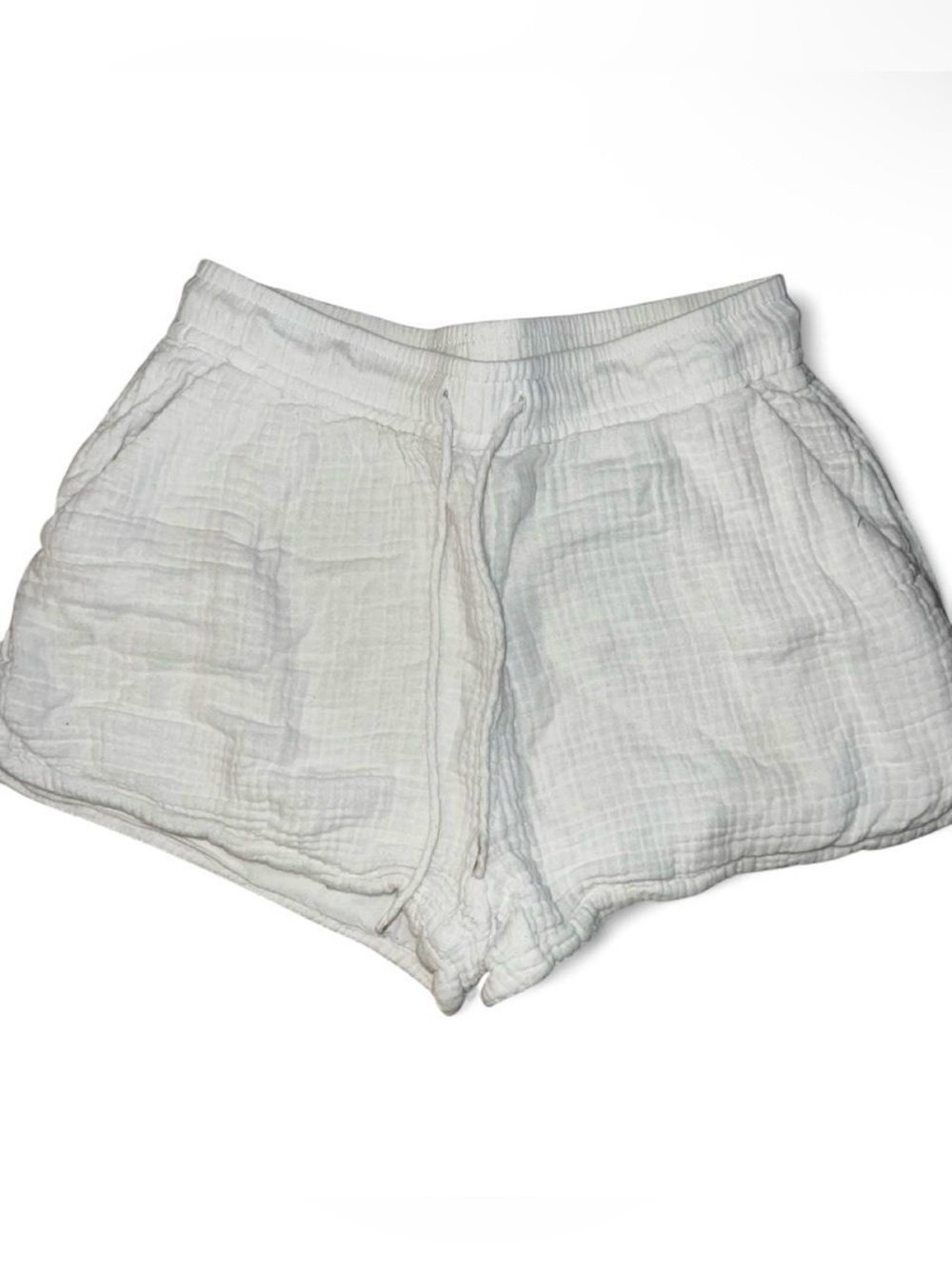 H&M White Drawstring Shorts